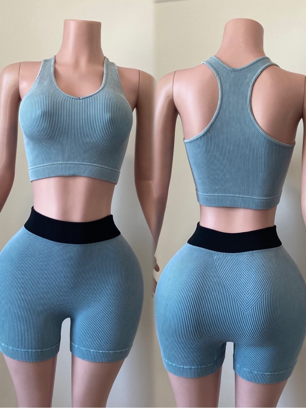 Seamless Ribbed Racerback Crop Set